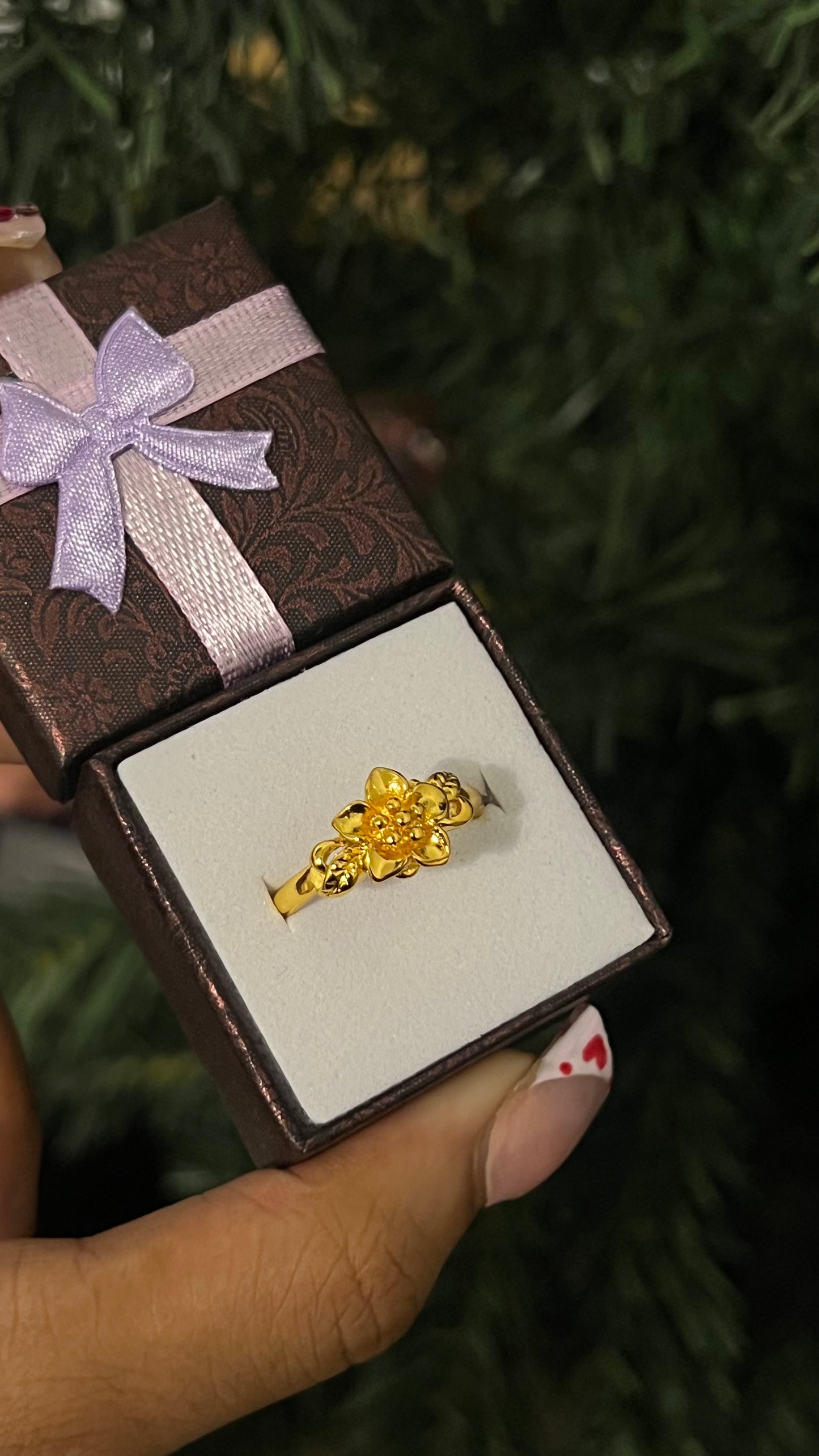 24k flower rings