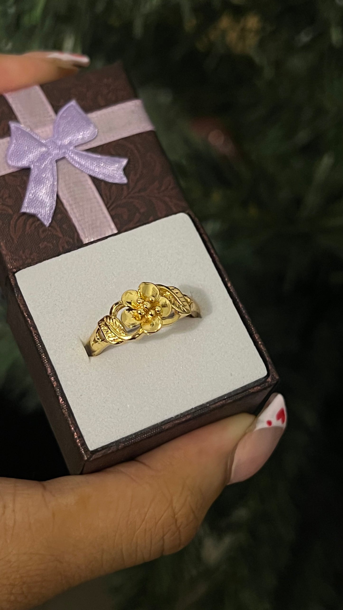 24k flower rings