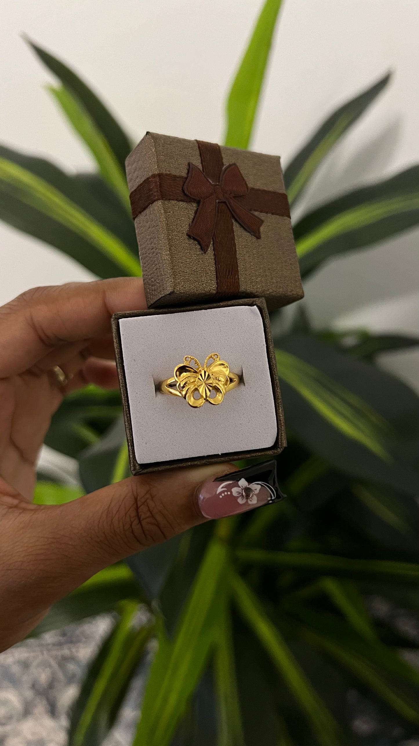 24k butterfly ring