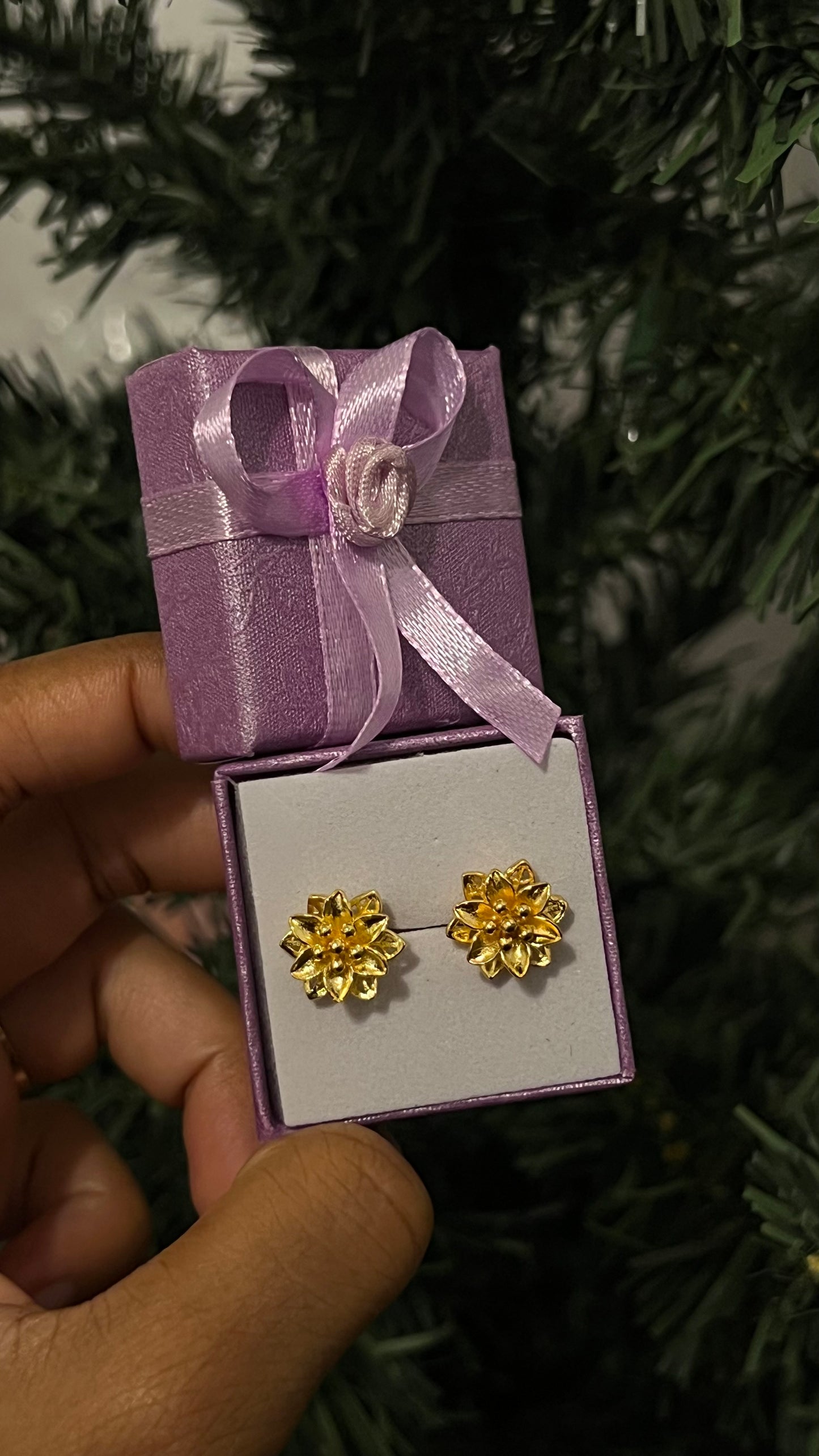 24k Goldplated Protea flower Earrings