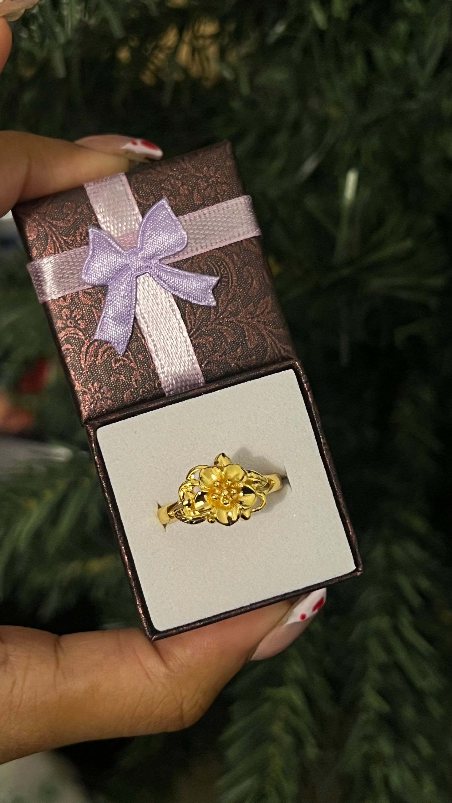 24k flower ring