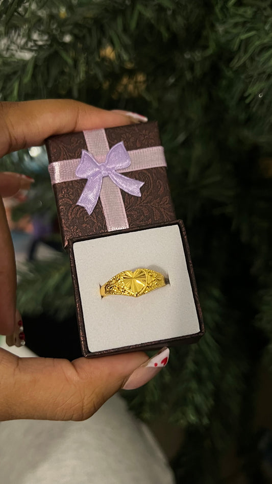 24k heart ring