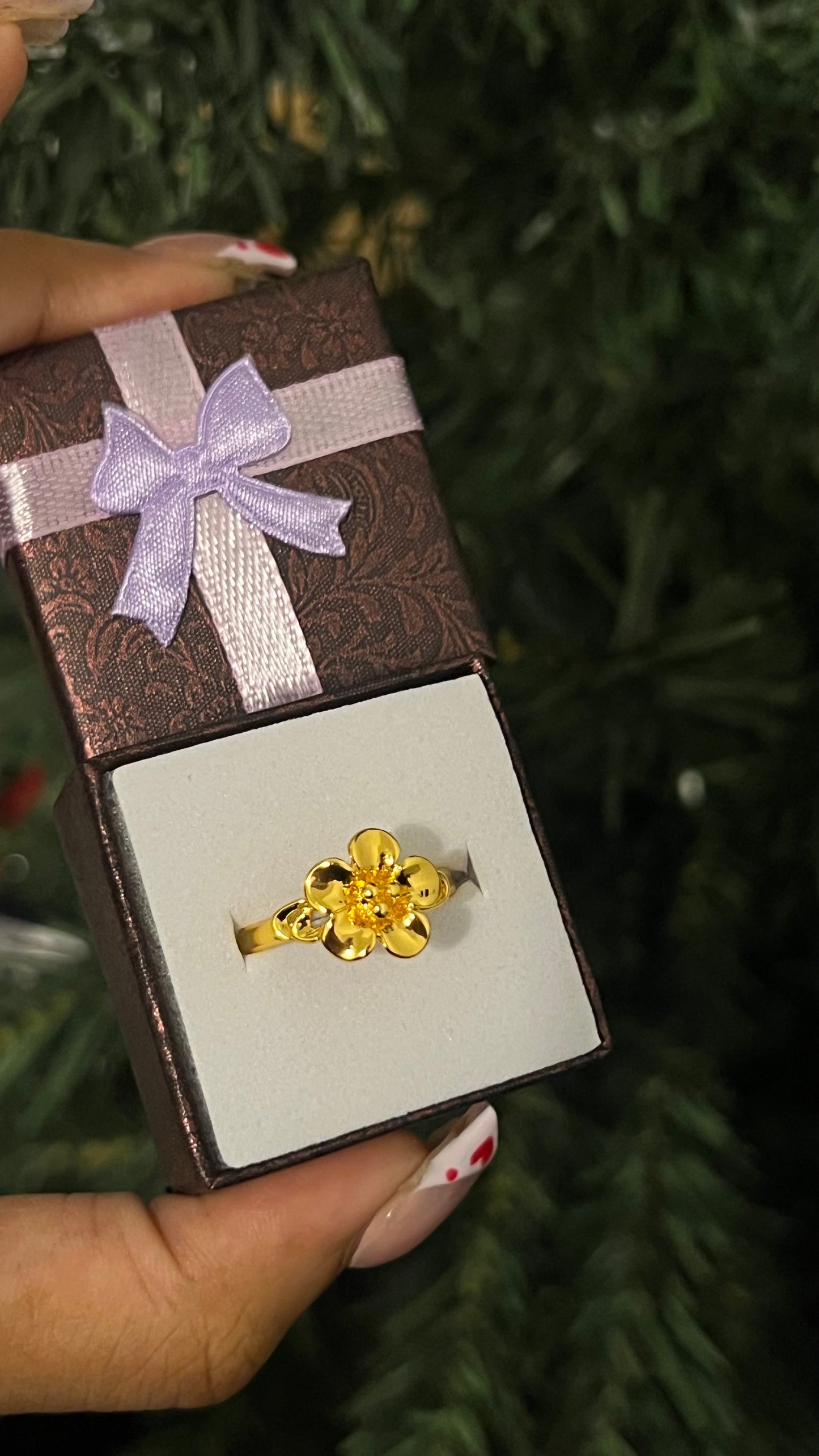 24k flower ring